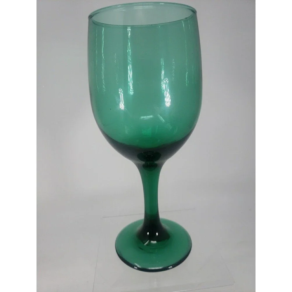 Libbey Dark Green Wine Glass Vintage Replacement 7